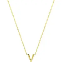 Lucardi Dames Ketting met letter hanger - 9 karaat - Ketting - Cadeau - 43 cm - Geelgoud