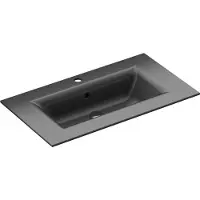 Saqu Fluente wastafel met 1 kraangat 81x46x1cm mat zwart