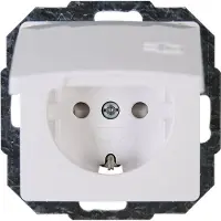 Kopp - Wandcontactdoos met Deksel - Paris - Inbouw - 1-voudig Enkel Stopcontact - Randaarde - Kinderbeveiliging - Arctic Glans Wit