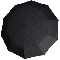 Knirps Paraplu Knirps extra groot Geruit Zwart Grijs met houten handvat - S770 - Dsn 113 cm - Lengte 90 cm