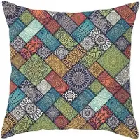 Cusco Mandala kussenhoes patch – DUBBELZIJDIG BEDRUKT - Soft Touch – 45x45 cm