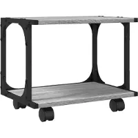 vidaXL Printerkastje 2-laags 41x28x33,5 cm bewerkt hout grijs sonoma