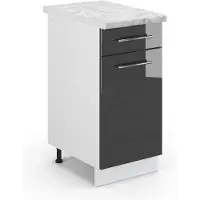 Vicco Fame-Line Keukenonderkast – 40 cm, WB Marmer Antraciet Hoogglans