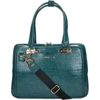 Olivia Lauren Billie Dames laptoptas - 15 inch - Werktas A4 - Kunstleer - Blauw Croco