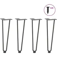 vidaXL Haarnadelpoten voor Salontafel 4 st 42 cm massief staal antracietkleurig
