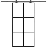 vidaXL Schuifdeur met beslagset 102x205 cm aluminium en ESG-glas