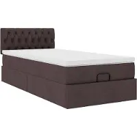 vidaXL Ottoman bed met matras 80x200cm stof donkerbruin