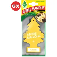 ARBRE MAGIQUE 6 stuks Vanille Geurboom luchtverfrisser voor in de auto Vaniglia – Car Parfum – Geurboompje – Geurbooster – Wonderboom – Geurverfrisser – Nieuwe Auto – Autogeur – Autoparfum – Geurblad