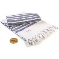 Artg Hamamzz - Hamamdoek - Original Dalaman DeLuxe - Donkerblauw/Wit - 100 x 180 cm - AR053
