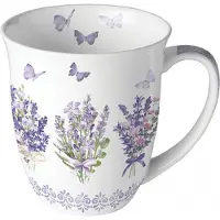 Ambiente lovely lavender - mok - -fine bone china - porselein - lavendel - kado - cadeau - zomer