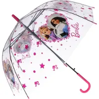 Barbie Paraplu - Kinderparaplu - Metaal frame - Roze - Transparant