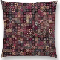 Cusco Mandala kussenhoes Purple Diamond – DUBBELZIJDIG BEDRUKT - Soft Touch – 45x45 cm