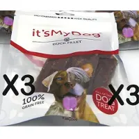 It's My Dog ** 3 X ** - Duck filet 85 gr - 100% granenvrij - dogsnack - 3x85 gr = 255 gr lekkers voor uw vriend
