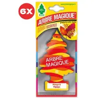 ARBRE MAGIQUE 6 stuks Mango Papaya Geurboom luchtverfrisser voor in de auto – Car Parfum – Geurboompje – Geurbooster – Wonderboom – Geurverfrisser – Nieuwe Auto – Autogeur – Autoparfum – Geurblad