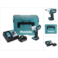 Makita Boormachine + slagboor, DTW 251 RG1J Accu-slagmoersleutel 18 V 230 Nm 1/2" + 1x accu 6.0 Ah + lader + Makpac (Oplaadbare batterij)