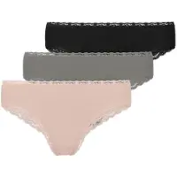 Snocks Brazilian Slip met Kant - Dames Ondergoed - Naadloos & Comfortabel - Dames Slips - Dames Onderbroeken - 3 Stuks