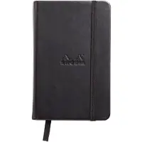 Rhodia Webnotebook Webbies - Dot Grid 96 vellen - A6 3 1/2 x 5 1/2" - Zwart Italiaans synthetisch lederen omslag