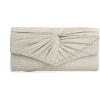 Manfield Zilverkleurige glitter clutch | Maat Onesize