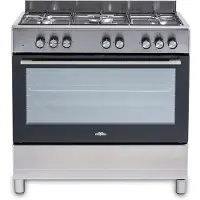 Everglades EVCK9011 - Gasfornuis - RVS - 90CM - 96 Liter - 6 Ovenstanden - Wokbrander - Timer - 5 Jaar Garantie