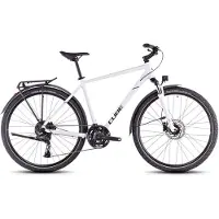 Cube Nature Pro Allroad Hybride Fiets Shimano Cues 10S 700 mm Katoen Wit Grijs 2025 || Maat: 58 cm / 181-193 cm