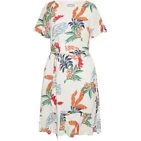 Usha Jurk groen / oranje / rood / offwhite