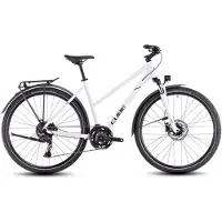 Cube Nature Pro Allroad Trapeze Hybride Fiets Shimano Cues 10S 700 mm Katoen Wit Grijs 2025 || Maat: 54 cm / 172-185 cm