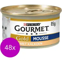 Gourmet Gold Mousse Kalkoen - Kattenvoer - 48 x 85 g