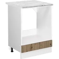 Vicco R-Line Ovenombouwkast – 60 cm, WB Marmer Artisanaal eiken