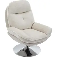 Vente-unique Draaifauteuil van beige stof met textuur - ILMACA