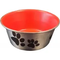 Nobleza Kattenvoerbakje - RVS - Kattenvoerbak metaal - Voerbak kleine hond - Rood