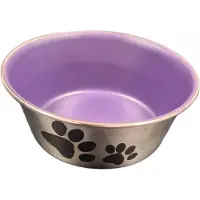 Nobleza Hondenvoerbak - Kattenvoerbak - Drinkbak hondje - Voerbak kat - Drinkbak kat - RVS - Paars - Inhoud 275ml