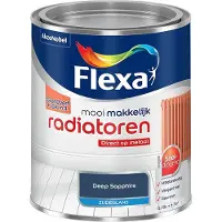 Flexa - Mooi Makkelijk Radiatoren Zijdeglans - Deep Sapphire - Mengverf - 750 Ml