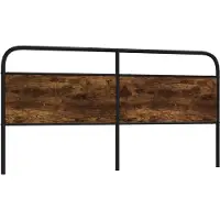 vidaXL Vervangend hoofdbord 180 cm staal en bewerkt hout gerookt eikenkleurig