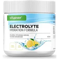 Vit4ever Elektrolyten - 400 g (80 porties) - Hydratie formule met chloride, kalium, natrium, calcium, magnesium - perfect voor sporters bij verlies van vocht - zonder suiker - veganistisch - citroensmaak