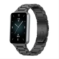Strap-it Stalen schakel bandje met vlindersluiting - geschikt voor de Honor Band 9 (zwart)