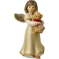 Goebel - Kerst | Decoratief beeld Engel Dans met mij Geel | Aardewerk - 15cm