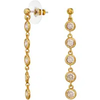 Traveller Oorhangers - Oorbellen Dames - Goud - Zirconia - Ø 4 mm - 22kt Verguld - 40x4 mm - 157762
