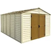 Duramax Grote kunststof tuinschuur WoodBridge Plus 10.5 x 13