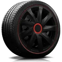 NRM wieldoppen set 15" inch zwart rood wieldop voor wintervelgen