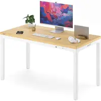 Sense7 MANMA - Computerbureau - Gamingbureau - 160 x 80 cm - Elektrische Hoogteverstelling - Geheugenfunctie - voor USB 2.0- en USB-C-lader - Bamboe bovenkant