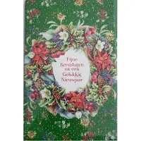 Janneke Brinkman Kerstkaarten - kerstkaart - 8 dubbele wenskaarten met 8 enveloppen - groen bloemen
