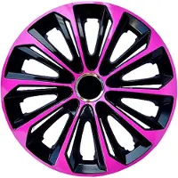NRM - wieldoppen 14" - zwart met roze - set van 4 stuks - ABS / Duurzaam / Resistant
