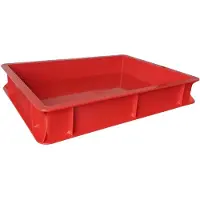 Genus dei Deegkrat pizzadeeg - Pizza deegbak - Pizzabollenbak 40x30x7cm rood