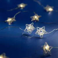 Lumineo Micro LED string met witte sterren - 190 cm lang - 20 LED's