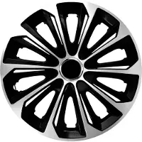 NRM - Stig Extra Wieldoppen 16" - Zilver & Zwart- set van 4 stuks - ABS / Duurzaam / Resistant