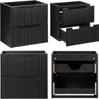 En.casa Wastafelonderkast Newport 60x60x40 cm zwart en eikenkleurig []