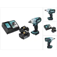 Makita Boormachine + slagboor, DTW 251 RT Accu-slagmoersleutel 18 V 230 Nm 1/2" + 2x accu 5.0 Ah + lader (Oplaadbare batterij)