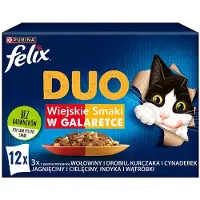 Purina Felix Fantastic Duo Land smaken met rundvlees en gevogelte, kip, Tzatziki, lam, kalfsvlees, kalko...