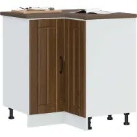 vidaXL Keuken hoekonderkast Lucca bewerkt hout bruin eikenkleur