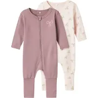 Name it Rompertje/body lichtbeige / groen / mauve / oudroze